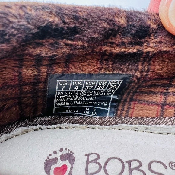 BOB’S BY SKETCHERS CHILL LUXE BY ALARGATA WOMENS DARK BROWN FLAT SLIP ONS SIZE 7 - Picture 7 of 9